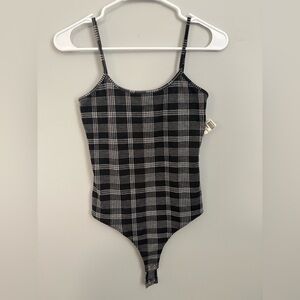 Papaya plaid bodysuit